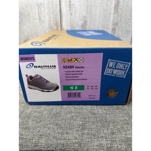 Nautilus Womens Size 10 D Gray & Lavender Athletic Safety Shoes Slip Resistant - Picture 9 of 9